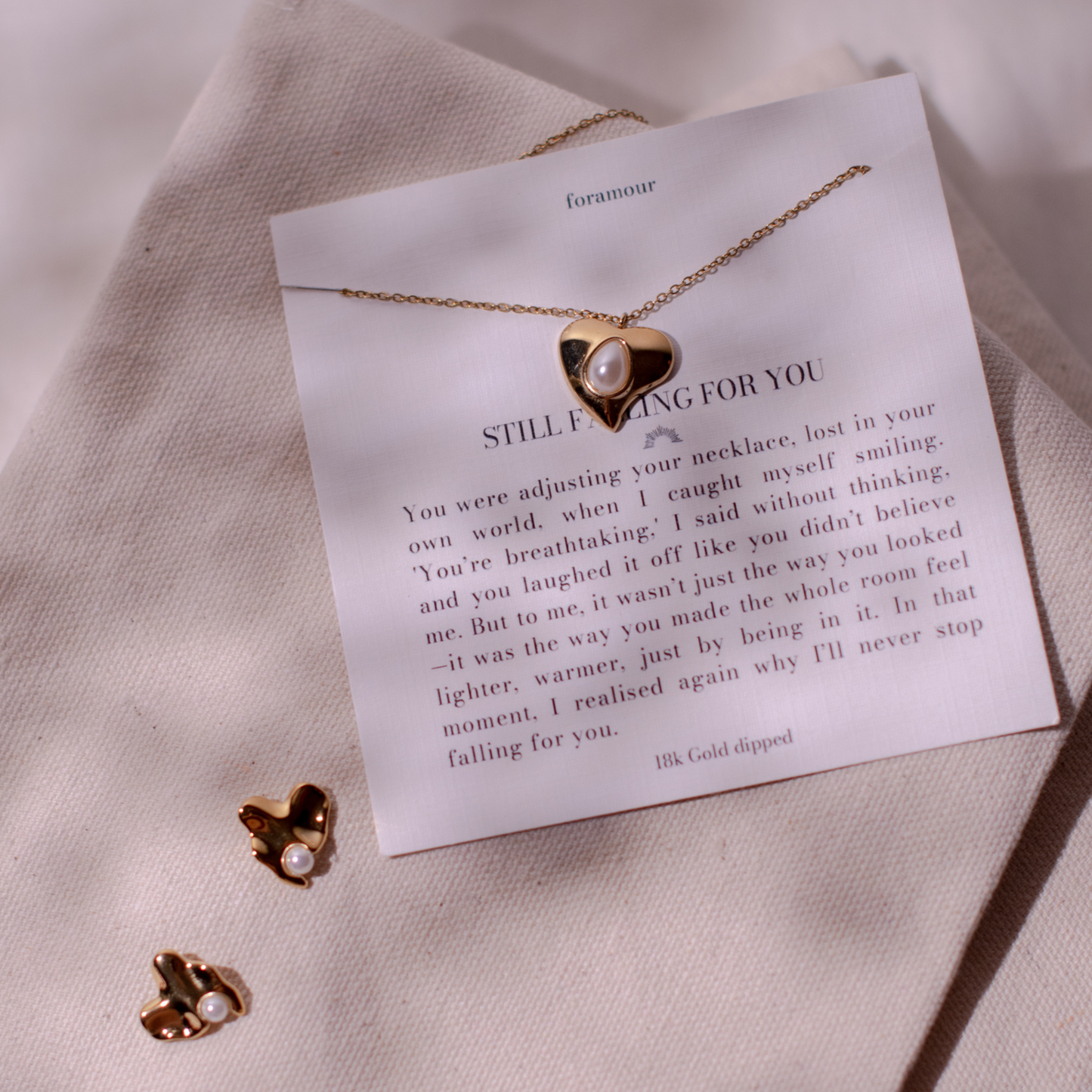 Still Falling for You Necklace Set - 18K Gold Plated
