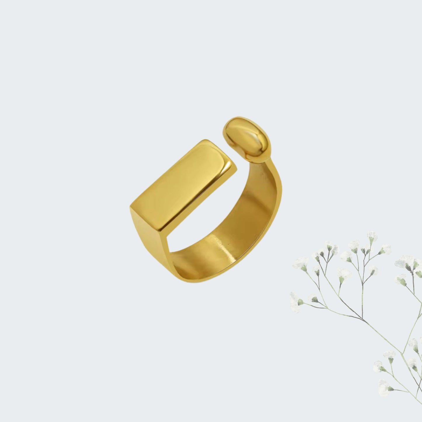 Golden Resilience Ring- 18kt Gold Plated - Adjustable