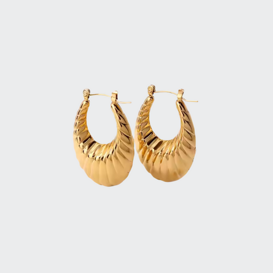Croissant Hoop Earrings - 18K Gold Plated