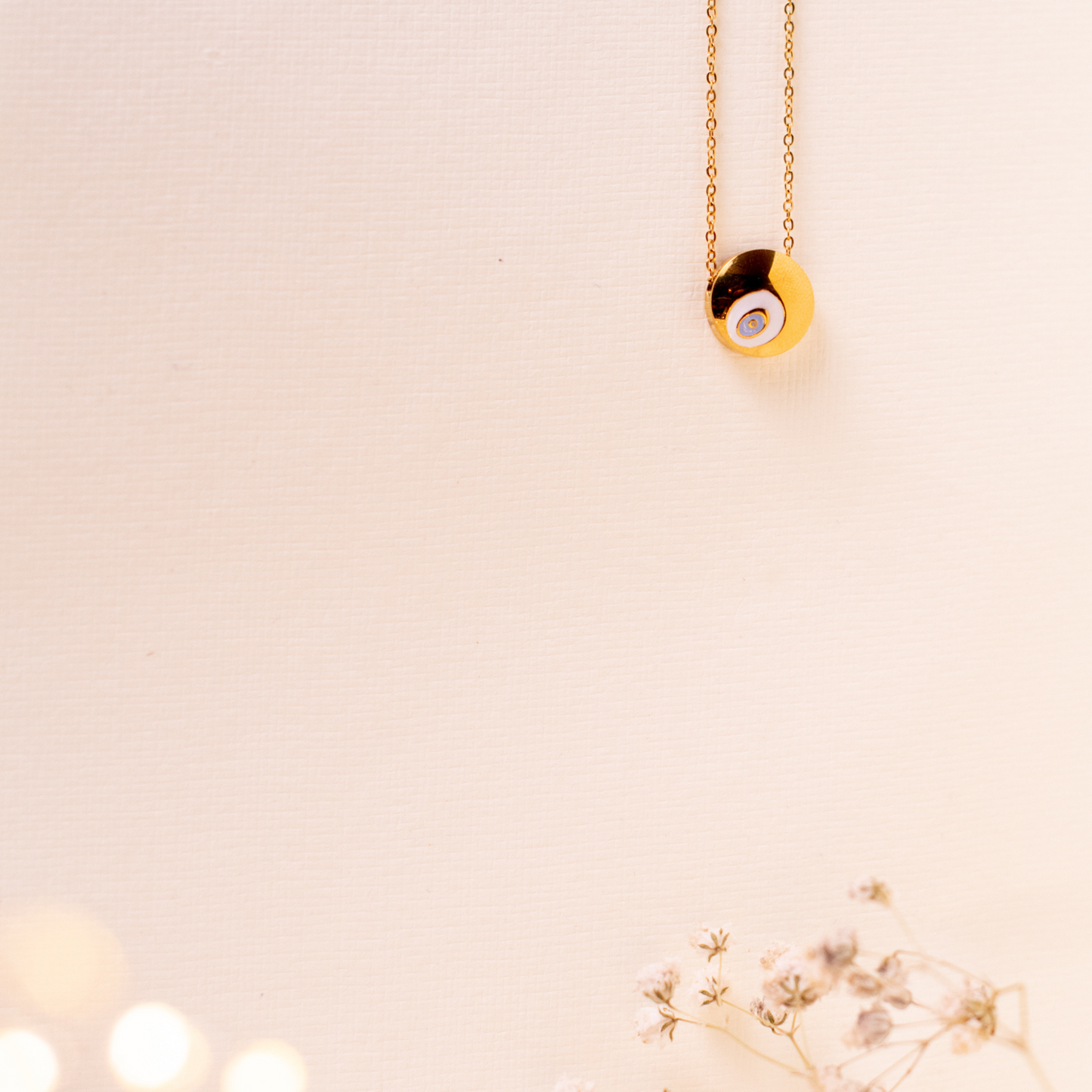 Just for Luck Evil Eye Round Necklace - 18K Gold Plated
