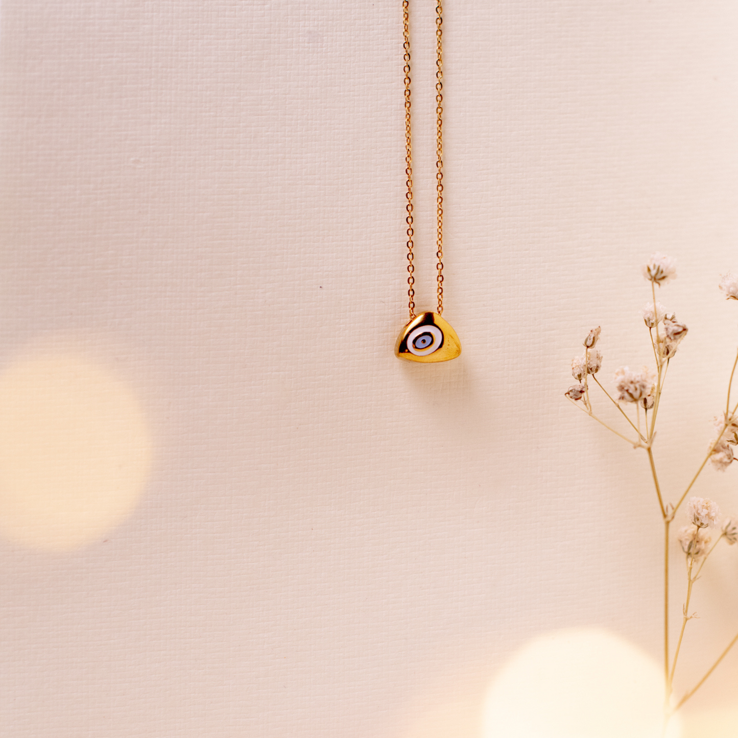 Just for Luck Evil Eye Triangular Necklace - 18K Gold Plated