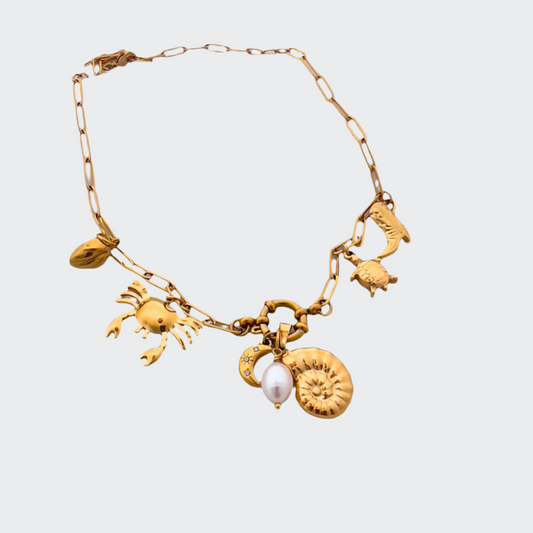Beach Girl Cowboy Charm Necklace - 18K Gold Plated