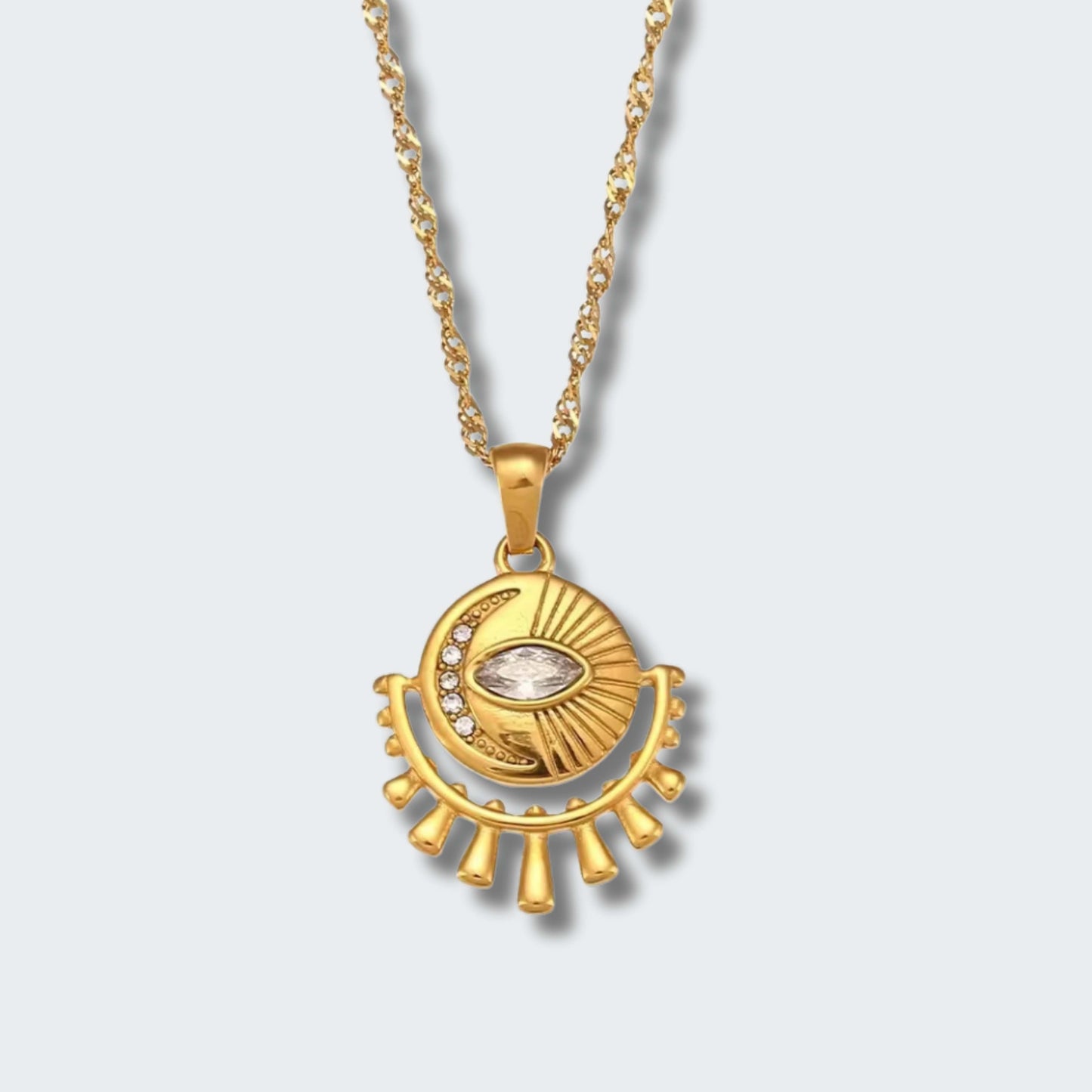 Sun & Moon Celestial Necklace- 18kt Gold Plated
