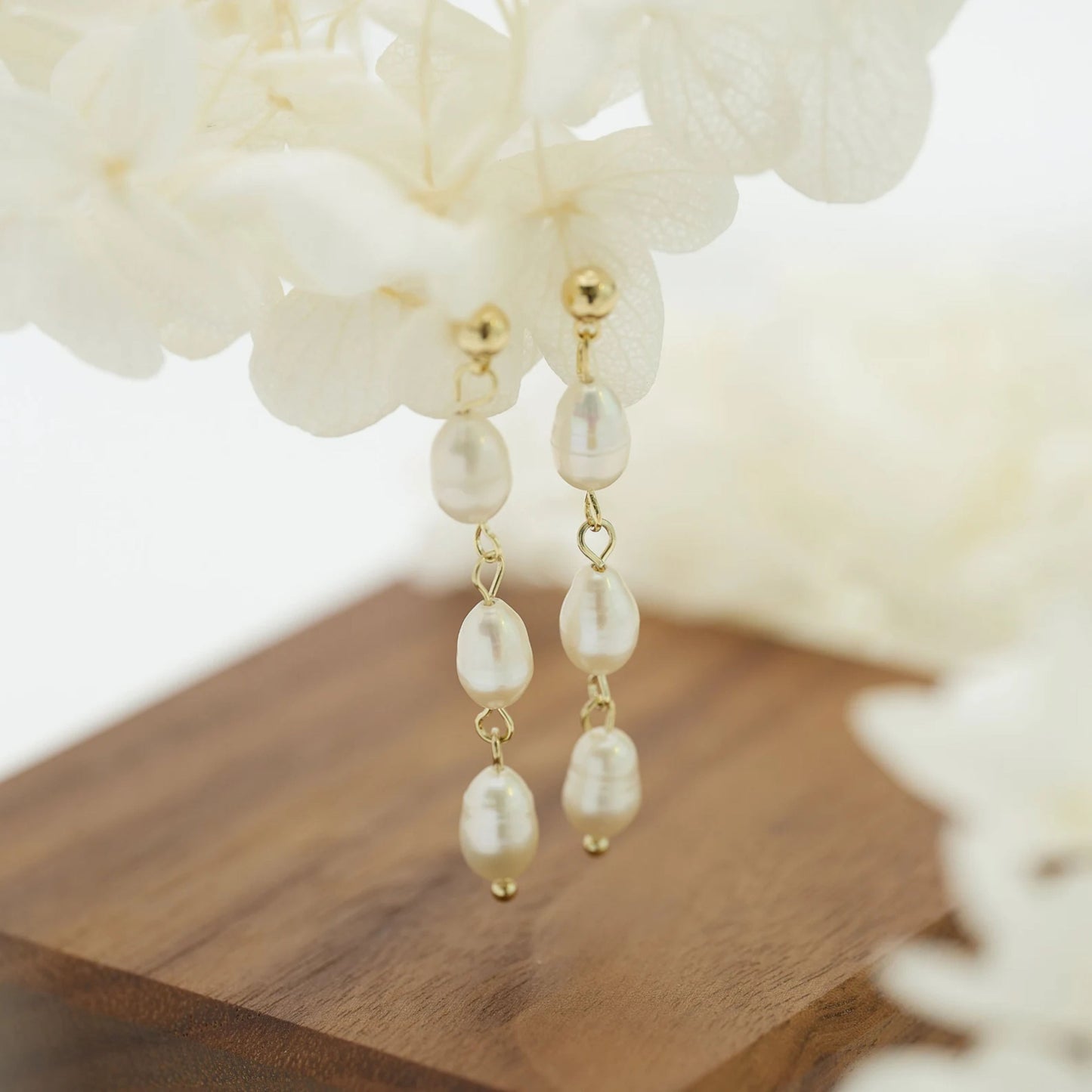 Grit Fresh Water Pearl Earrings- 18kt Gold Plated With Real Pearls