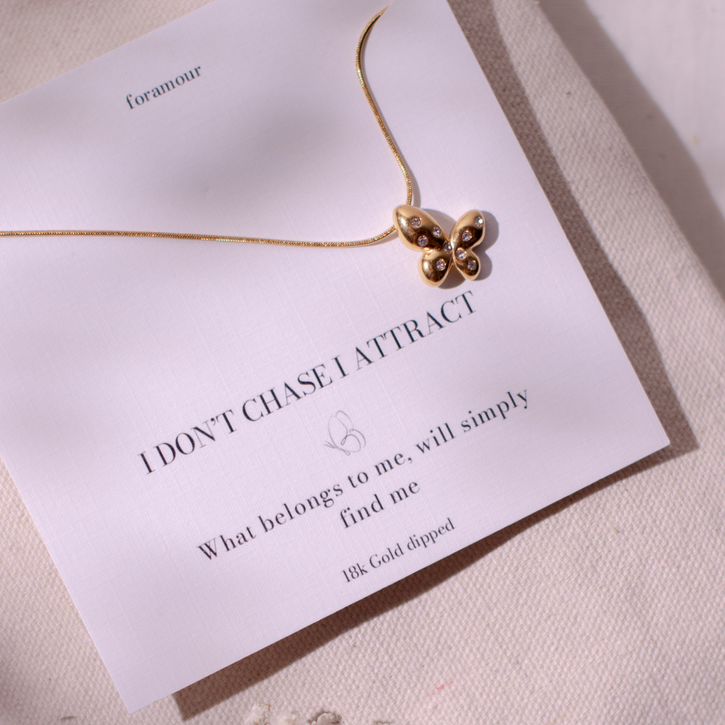 I Attract Butterfly Necklace - 18K Gold Plated