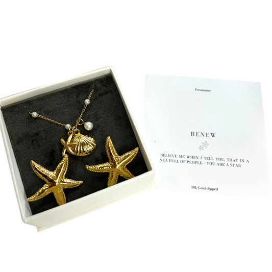 Renew Starfish & Shell Necklace Set