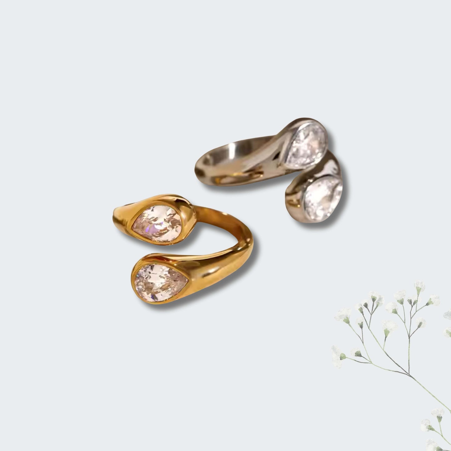 Criss Cross Finger Ring- 18kt Gold Plated - Adjustable