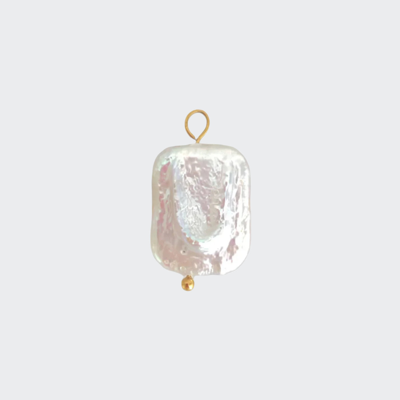 Elegance Reimagined - Square Pearl Charm - 18K Gold Plated