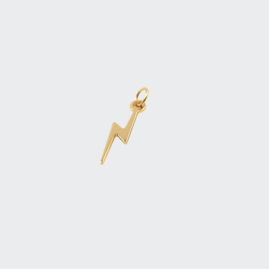 Spark of Power- Lightning Bolt Charm - 18K Gold Plated